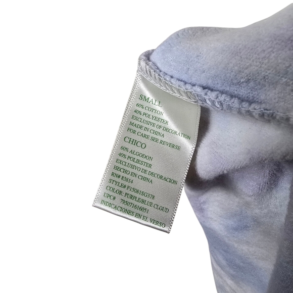 GreenTea Blue Purple Tie Dye Crewneck Sweater S - Picture 6 of 6